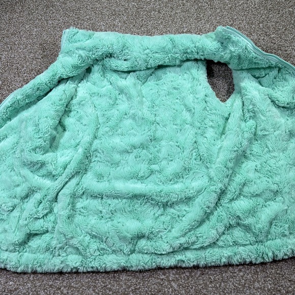 Women's/ Girls North Face Vest Quilted Fur Lined Teal Large 14-16 Or Women's S - Picture 7 of 7